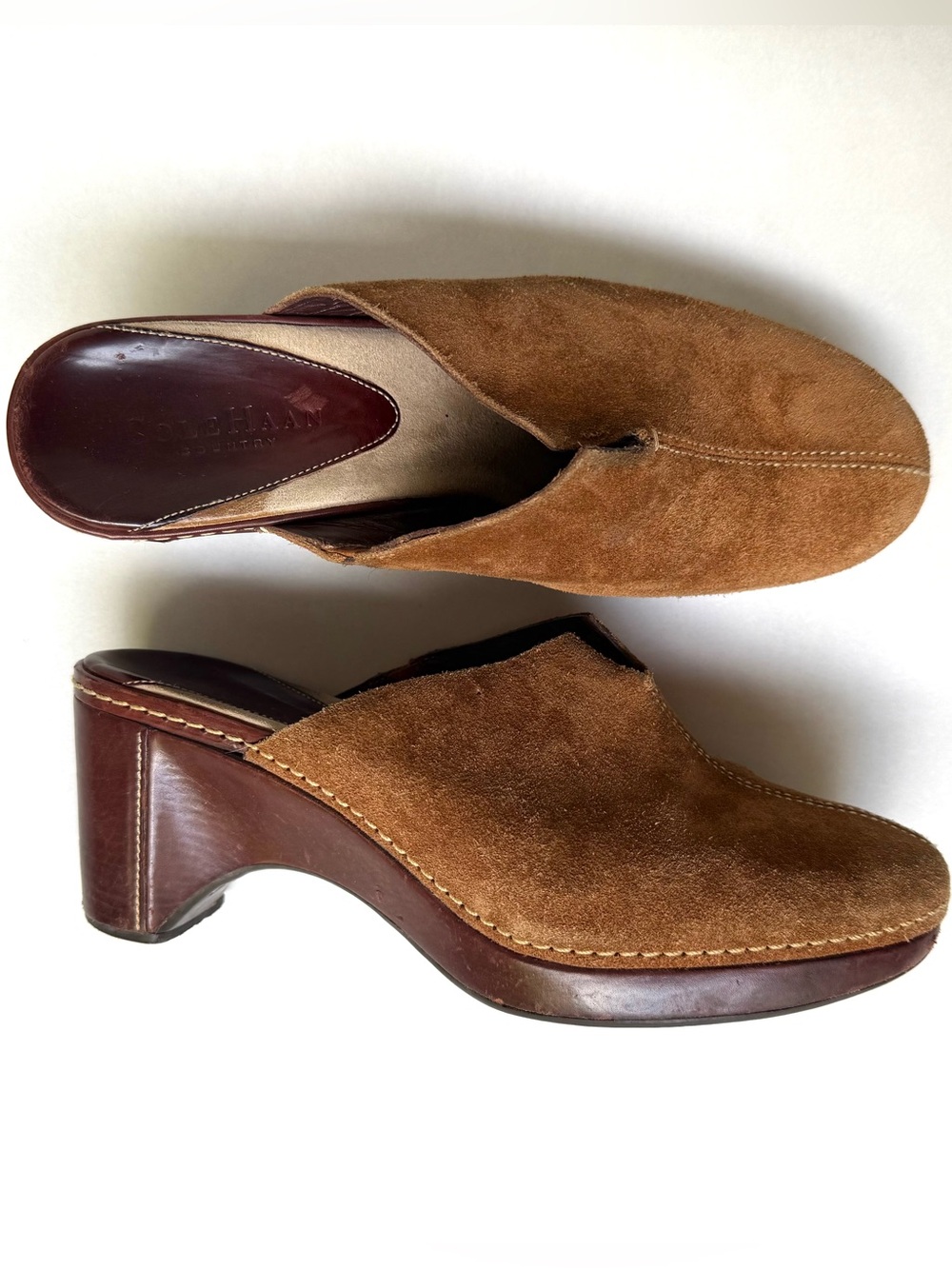 Cole Haan suede heel clogs size 7.5